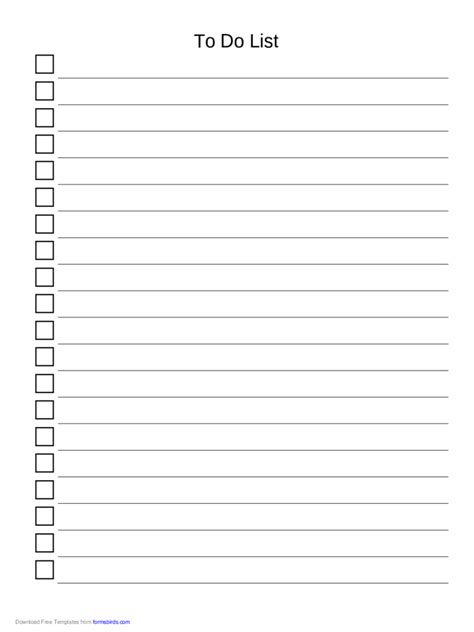 Free Blank Printable Do List Forms Printable Forms Free Online