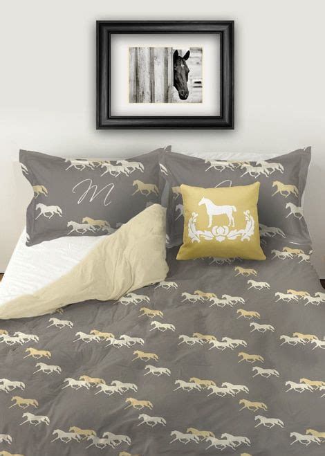 Horze equestrian has the perfect horse themed home decor and gifts for equestrians that want to incorporate horses into every aspect of their lives! Equestrian Trotting Horses Bedding Set | Horse themed ...