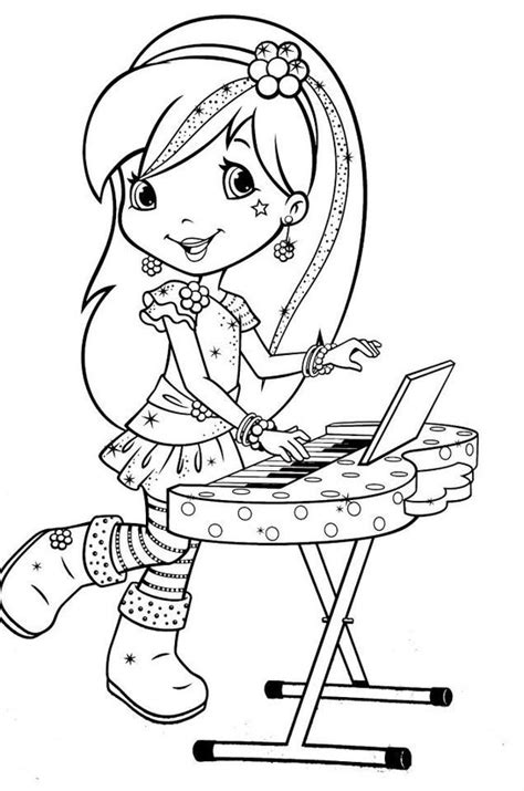 Strawberry, raspberry, orange mix coloring page. Raspberry Torte Playing Keyboard Coloring Page - Free ...