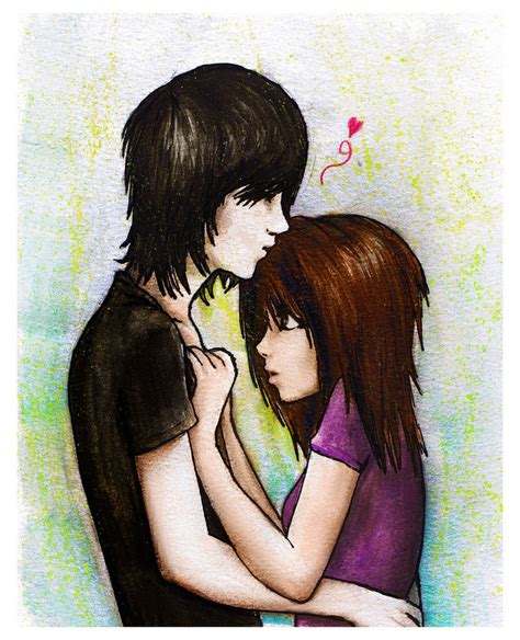 Pin By Timmy On Cute Things To Draw Emo Couples Emo Love Emo Art