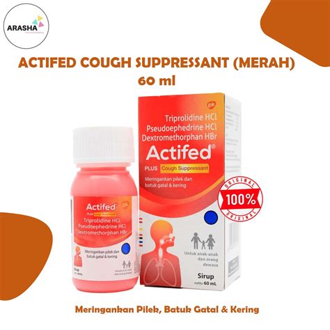 Actifed Cough Merah 60 Ml Obat Batuk Keringbersin Bersinpilekflu