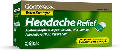 Buy Goodsense Extra Strength Headache Relief Geltabs Acetaminophen Aspirin Nsaid And Caffeine