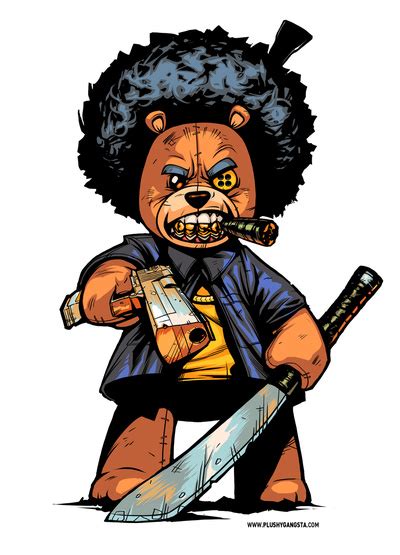 Japanese kids bow to bear! Bo: Plushy Gangsta "Machete" Art Print by Plushygangsta ...