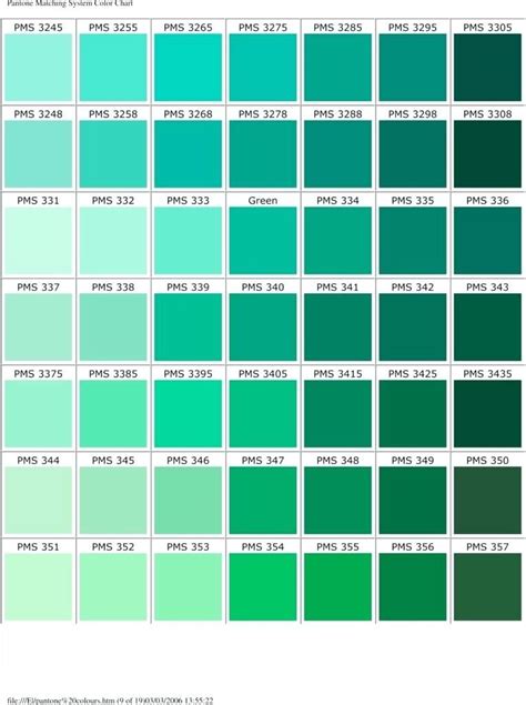 Teal Color Palette Numbers