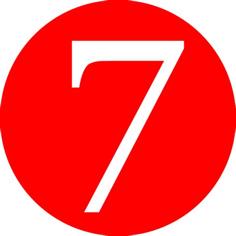 Red Roundedwith Number 7 Clip Art At Vector Clip Art