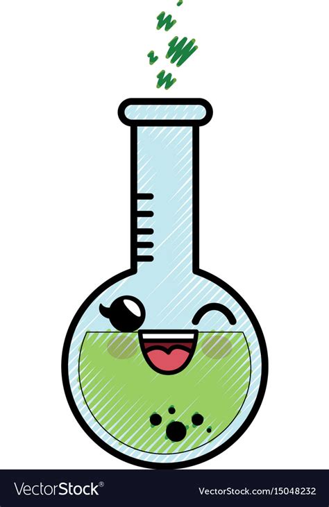 Chemistry Flask Cartoon Smiley Royalty Free Vector Image