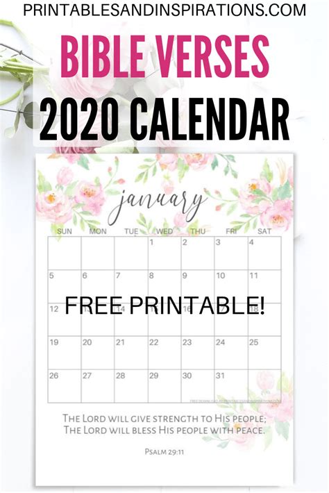 2020 Bible Verse Calendar Free Printable Printables And Inspirations