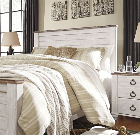 Whitewashed furniture is an ideal backdrop for all color palettes and the launching pad for richly toned accessories and textiles. Willowton Whitewash Panel Bedroom Set, B267-54-57-98, Ashley