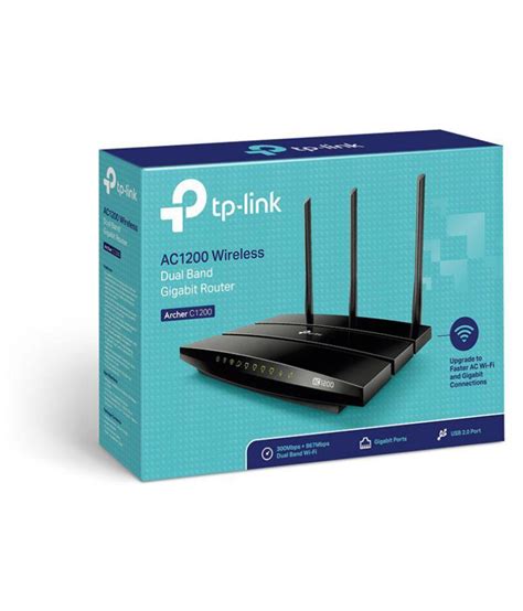 Tp Link Ac1200 Wireless Dual Band Gigabit Router 1200 Rj45 Black Buy