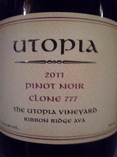 2015 Utopia Pinot Noir Clone 777 Utopia Vineyard Usa Oregon