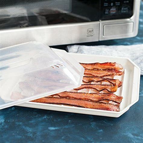 Bacon Rack With Lid Microwave Bacon Grill Cooker Cookware Tray Rack Pan