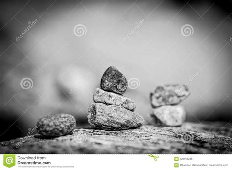 Zen Stones In Black And White Piled High Stock Image Image Of