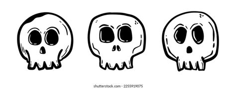 Cartoon Skull Line Art Design Vector Stock Vector Royalty Free