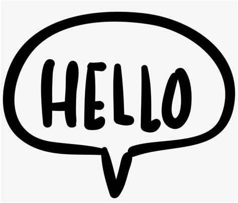 Hello Speech Bubble Handmade Chatting Symbol Comments - Clip Art Hello ...