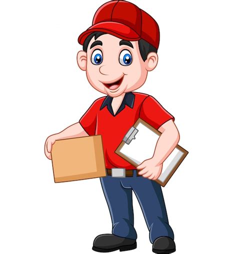 Cartoon Delivery Courier Vector Premium Download