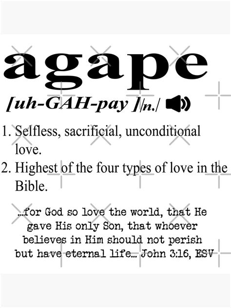 Agape Love Christian Dictionary Faith In Style Poster For Sale By