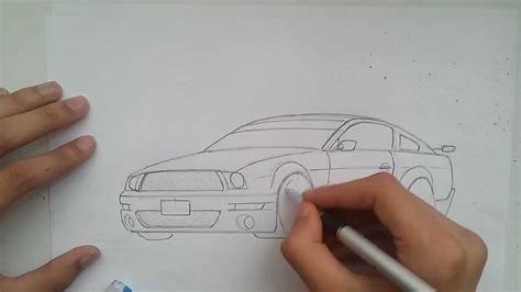 Car Drawing Ford Gt500 Youtube