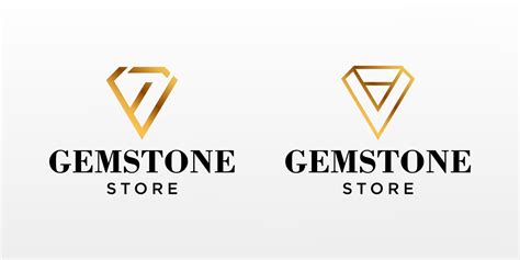Simplistic Gemstone Logo Design In Gold Color 7505384 Vector Art At