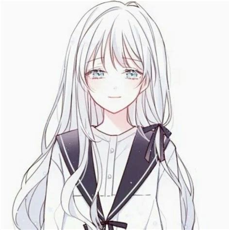 Anime Girl W White Hair And Blue Eyes On We Heart It