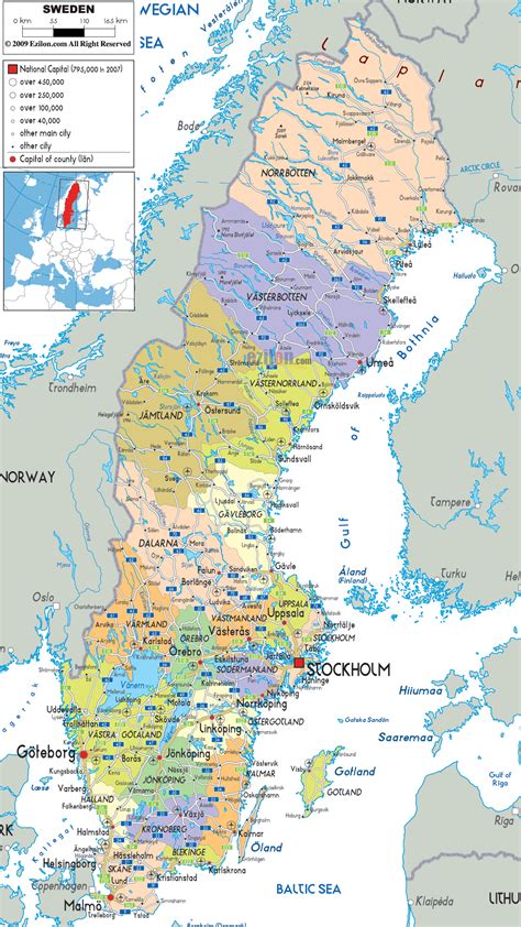 Online kaart van zweden google maps. Political Map of Sweden - Ezilon Maps