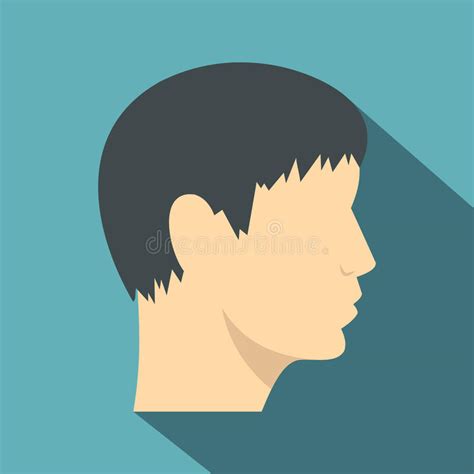 Human Head Side View Icon Flat Style Stock Vector Illustration Of