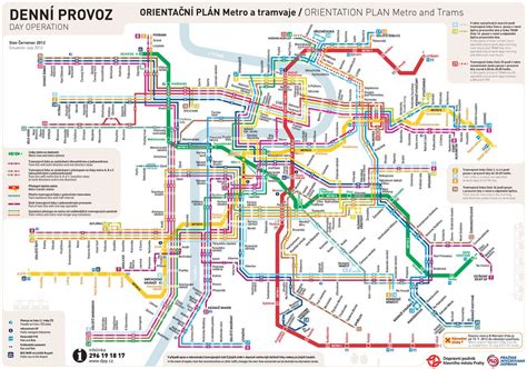 Prague Metro And Tram Urban Transit Map Has Only Metro Lines But Tram Lines Urban Maps