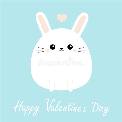 Cute Bunny Rabbit Valentines Day Card Stock Illustrations 1561 Cute