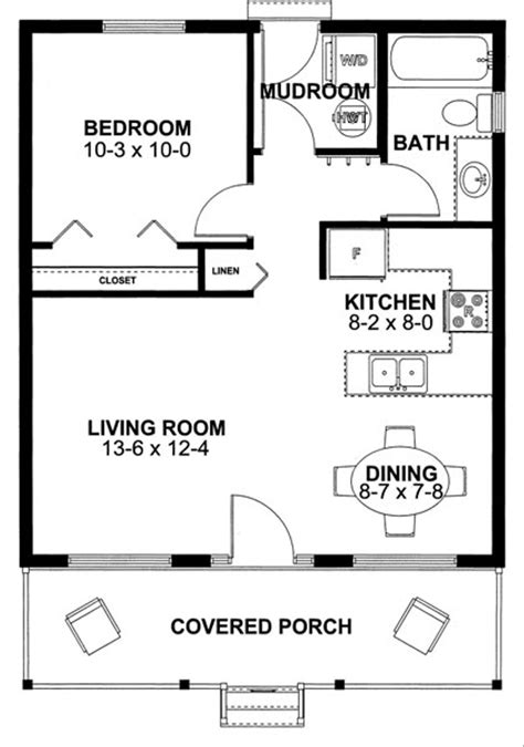 Cabin Style House Plan 1 Beds 1 Baths 598 Sqft Plan 126 149