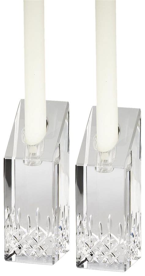 Waterford Crystal Lismore Essence 4 Candlestick Pair Candle Holders New