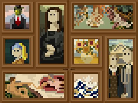 Famous Paintings In Pixelart Pixel Art Cross Stitch Art Pixel Art
