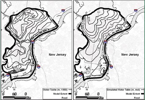 Comparison Of Simulated Right Water Table With Usgs 1980 Estimated