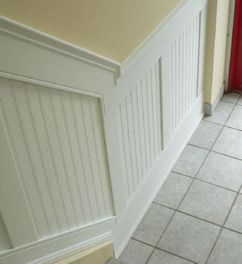Measure the wall, transfer the measurement to the molding and cut it with a miter saw. Beaded Paneled Wainscot I Elite Trimworks