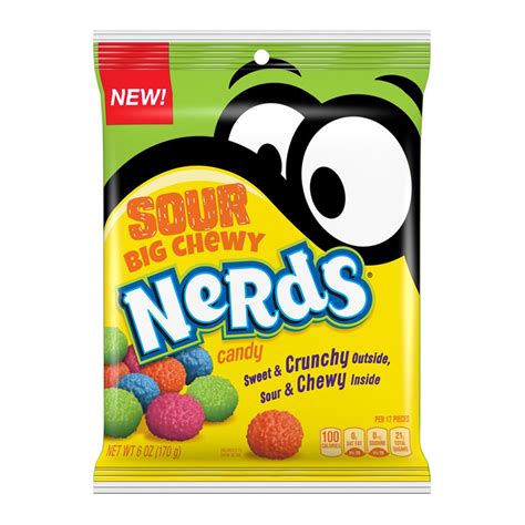 Nerds Sour Big Chewy Peg Bag 6oz 170g Poppin Candy