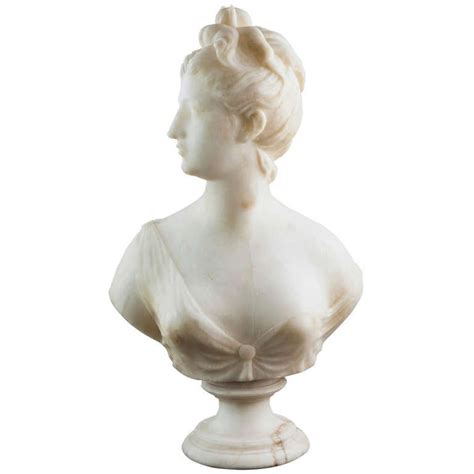 19th Century Solid Marble Bust Of Diana Goddess Of The Hunt Marble