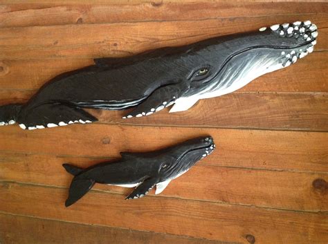 Humpback Whale Chainsaw Carving Calf 28and Cow 5ft