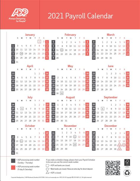 Payroll Calendar Printable For 2020 Calendar Template 2021
