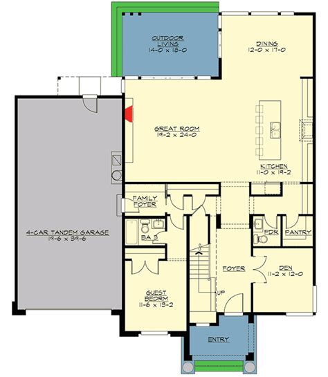 Many house plans in the collection below feature fireplaces in their great, living, or family rooms—i.e. Plan 23577JD: Master Up Modern with Outdoor Living Area ...