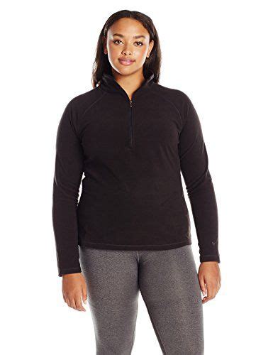 White Sierra Womens Alpha Beta Quarter Zip Fleece Extended Size Black 1x Women Pullover