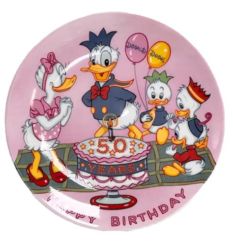 Disney Donald Duck 50th Birthday Plate 1934 1984 Crown Staffordshire