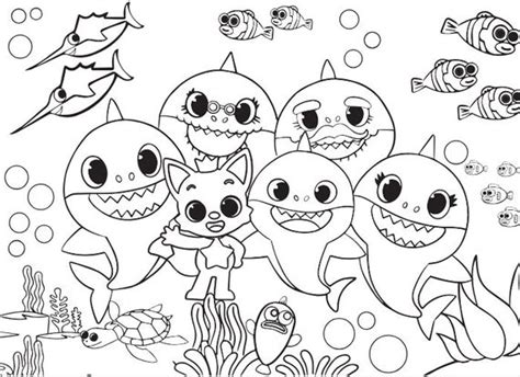 Baby Shark Pdf Printable Coloring Page Etsy India