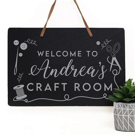 Craft Room Sign Personalized Sewing Room Sign Slate Craft Etsy