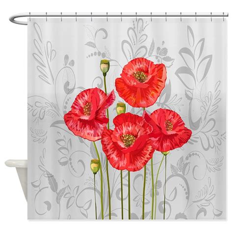 Four Pretty Red Poppies Shower Curtain By Admincp18742059