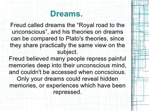 Freudian Theories Dreams Etc
