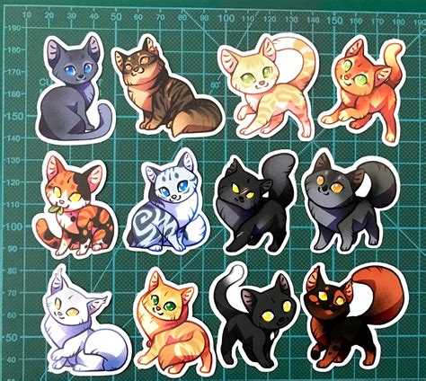 Cute Warrior Cats Sticker Set Bluestar Fireheart Etsy