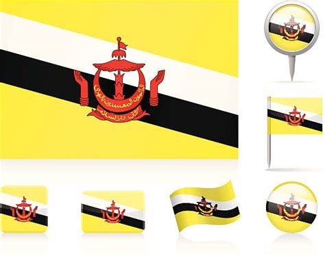 Brunei Flag Set Vector Collection Illustrations Royalty Free Vector