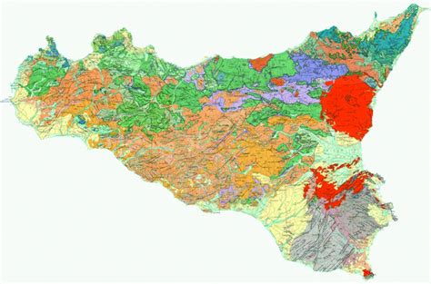 Geological Map Of Sicily Simplified Version Of The 1250000 Map