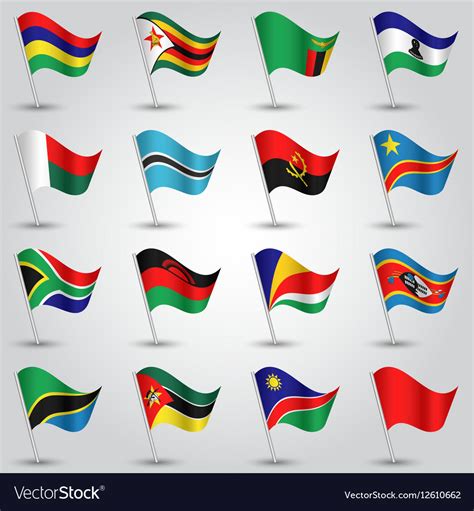 Set Flags Southern Africa Royalty Free Vector Image