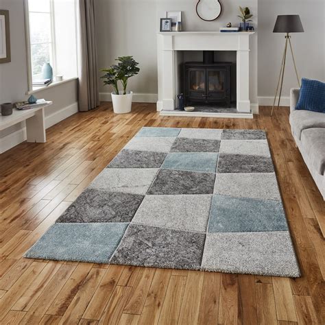 Brooklyn Rug By Think Rugs In 22192 Greyblue Colour Rugs Uk