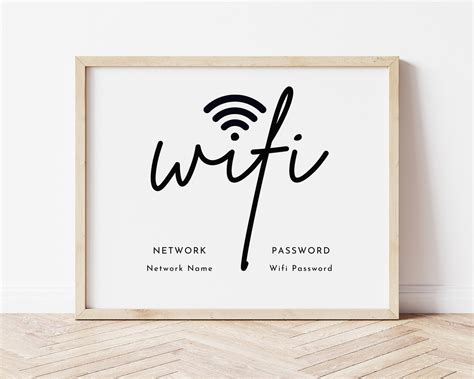 Wifi Password Sign Printable Editable Wifi Sign Template Etsy Uk My