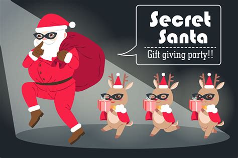 Cartoon Secret Santa Stock Illustration Download Image Now Istock